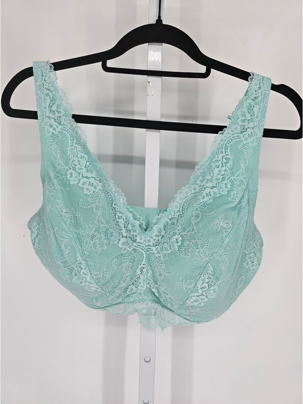Secret Treasures Womens Sz 2X Lightly Padded Bralette Bra Light Blue Lace